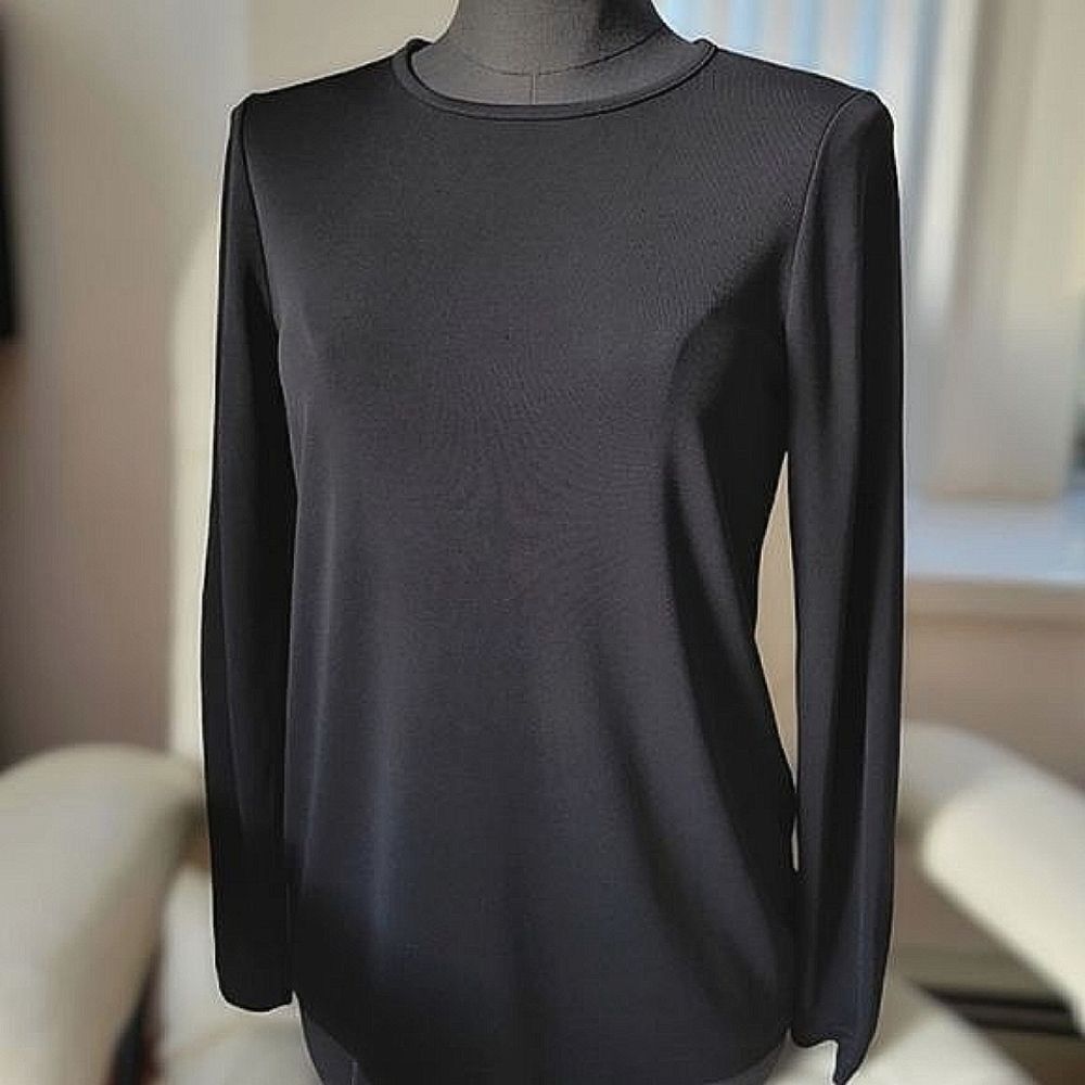 Vtg 90s DKNY mesh long sleeve t-shirt black